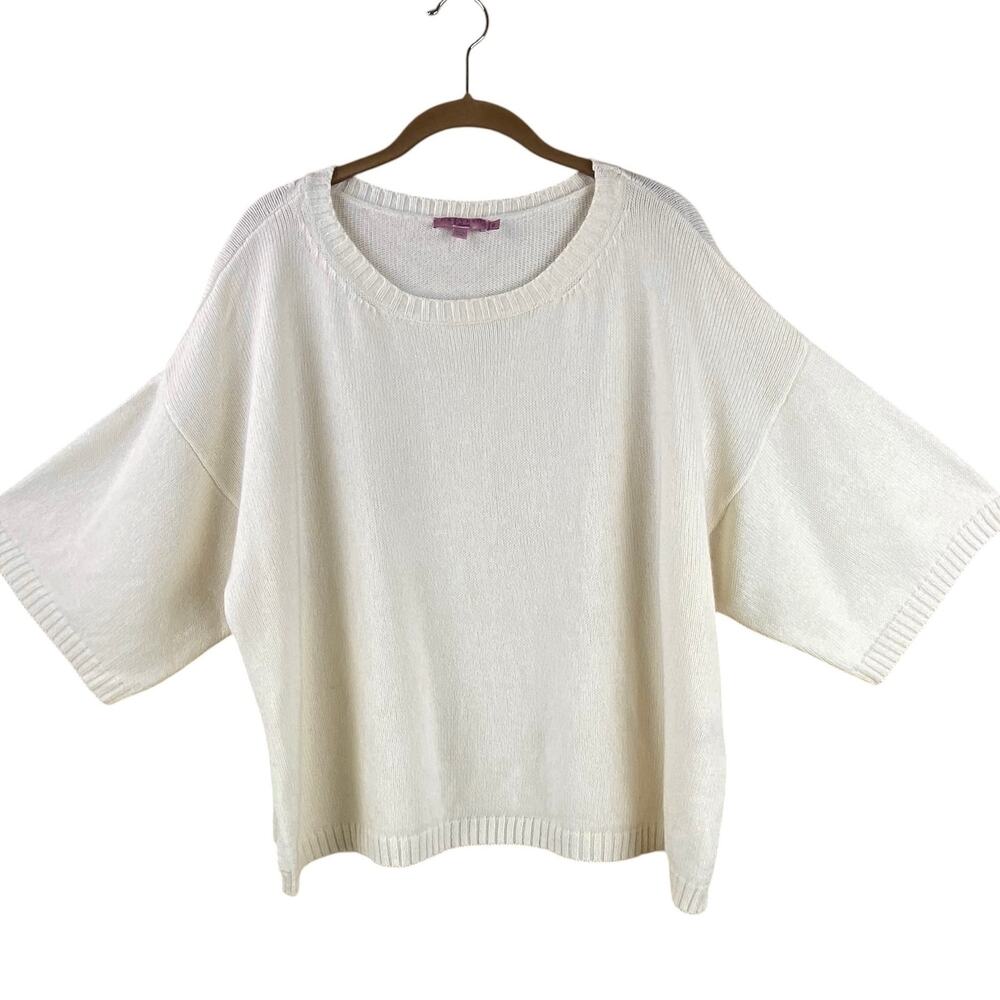 Calypso St Barth Cotton Cashmere Sweater Oversized Size 0 Fits Up To A Large